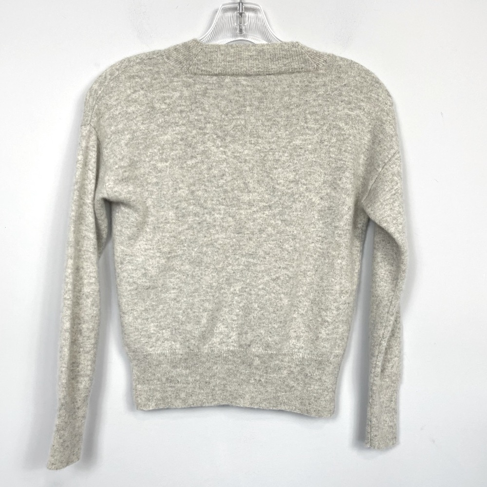 Madewell 100% Cashmere V-Neck Sweater Pullover Heather Shadow Gray MA707 XXS - Picture 7 of 13